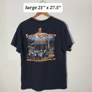 Vintage 2005 Y2K Harley Davidson Smoky Mountain Black Large T-Shirt Made in USA